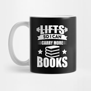 reading lifts so i can carry more books school cool student Mug